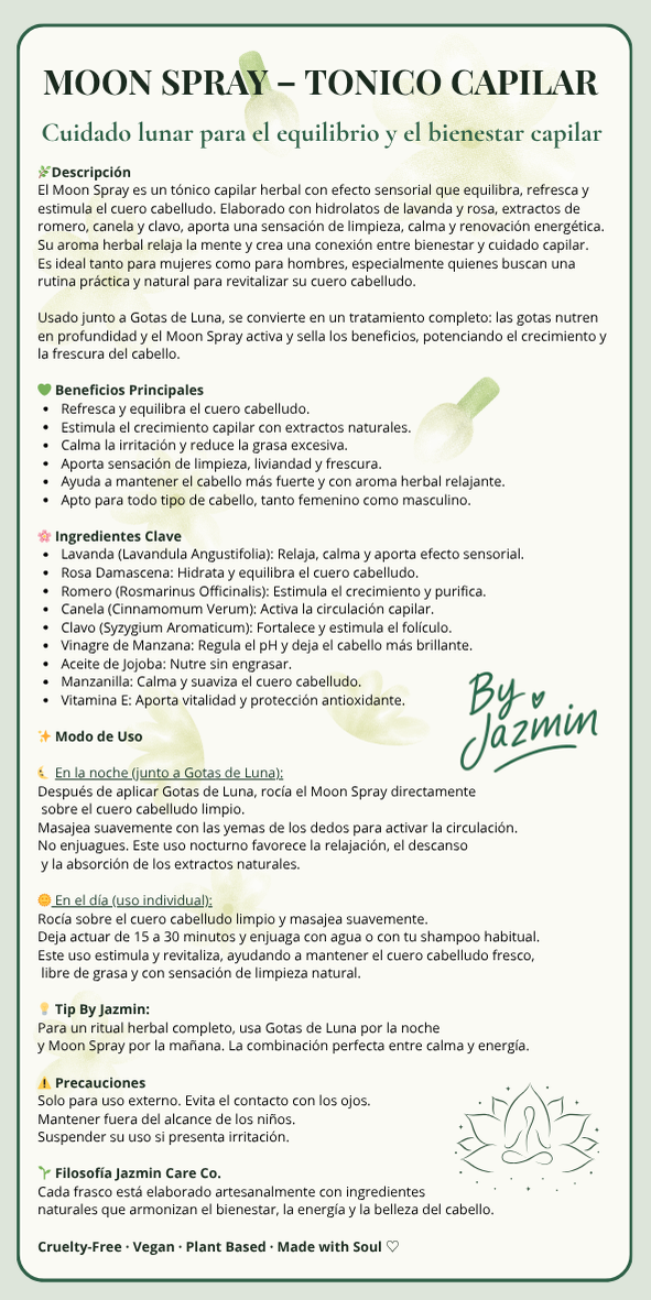 🌚Moon Spray – Tónico Capilar Lunar (Balance & Bienestar del Cuero Cabelludo)