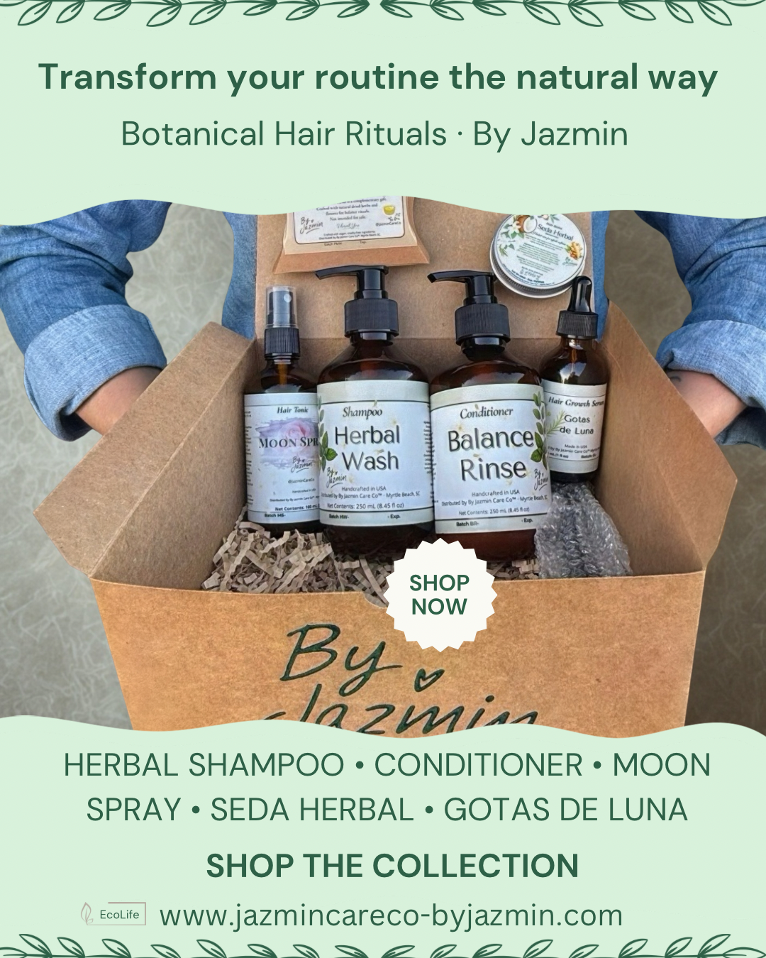 🌿 Herbal Growth Ritual – Complete 5-Step Kit🪴