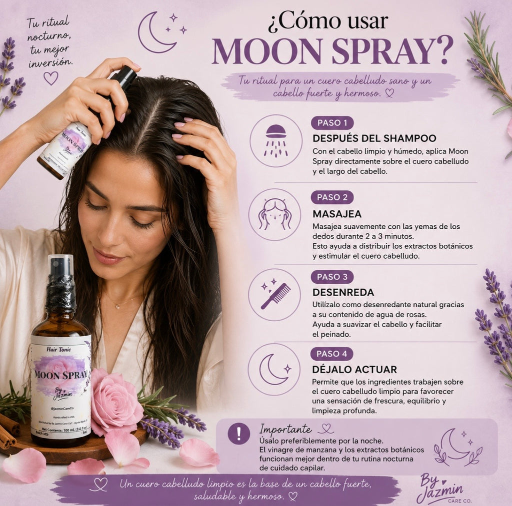🌚Moon Spray – Tónico Capilar Lunar (Balance & Bienestar del Cuero Cabelludo)