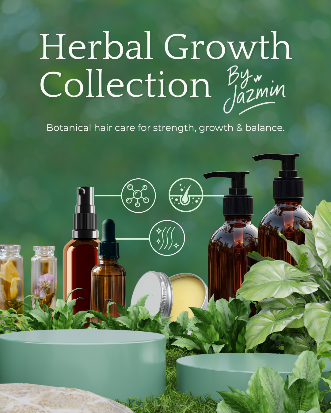 🌿 Herbal Growth Ritual – Complete 5-Step Kit🪴