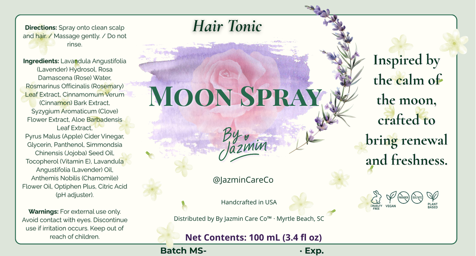 🌚Moon Spray – Tónico Capilar Lunar (Balance & Bienestar del Cuero Cabelludo)